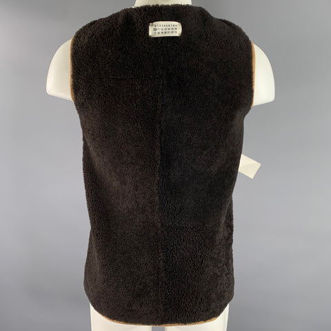 MAISON MARTIN MARGIELA Size M Brown Reversible Shearling Full Zip Vest