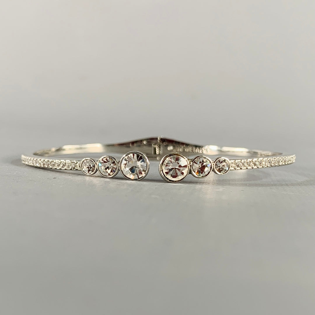 GIVENCHY Silver Rhinestones Cuff Bracelet
