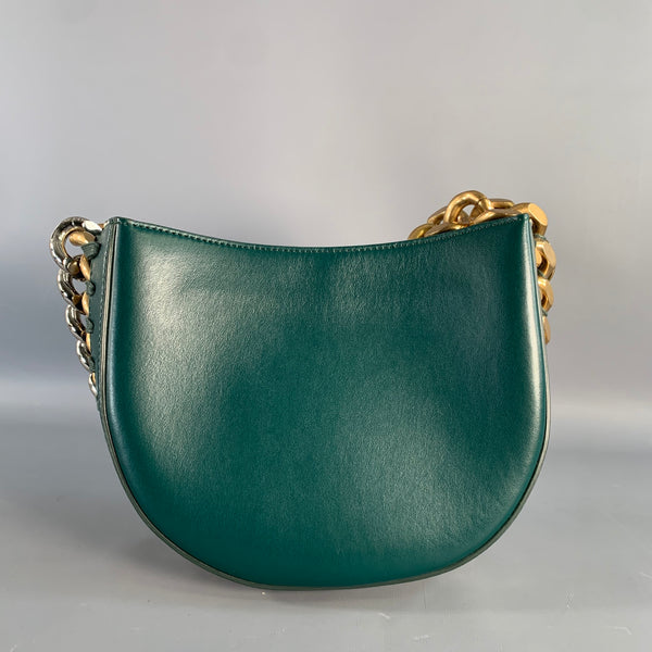 STELLA McCARTNEY Green Faux Leather Chain Strap Handbag – Sui