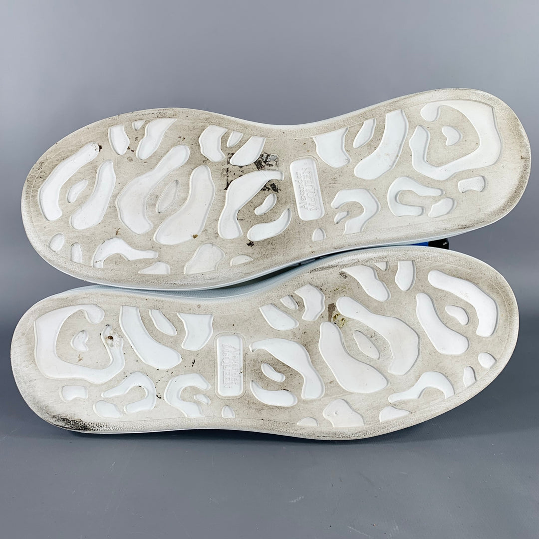ALEXANDER MCQUEEN Size 10 White Black Leather Sneakers