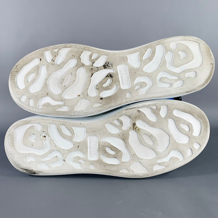 ALEXANDER MCQUEEN Size 10 White Black Leather Sneakers