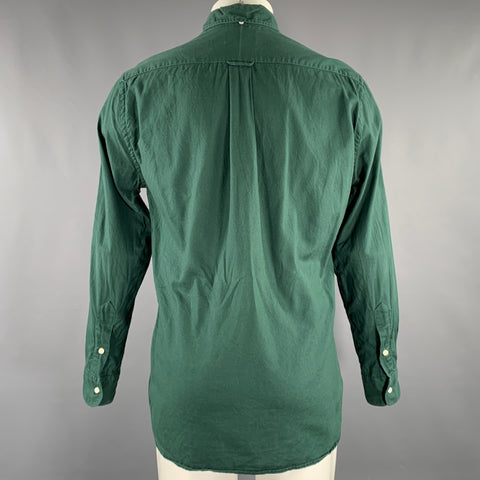 GITMAN BROS Size M Green Cotton One Pocket Long Sleeve Shirt