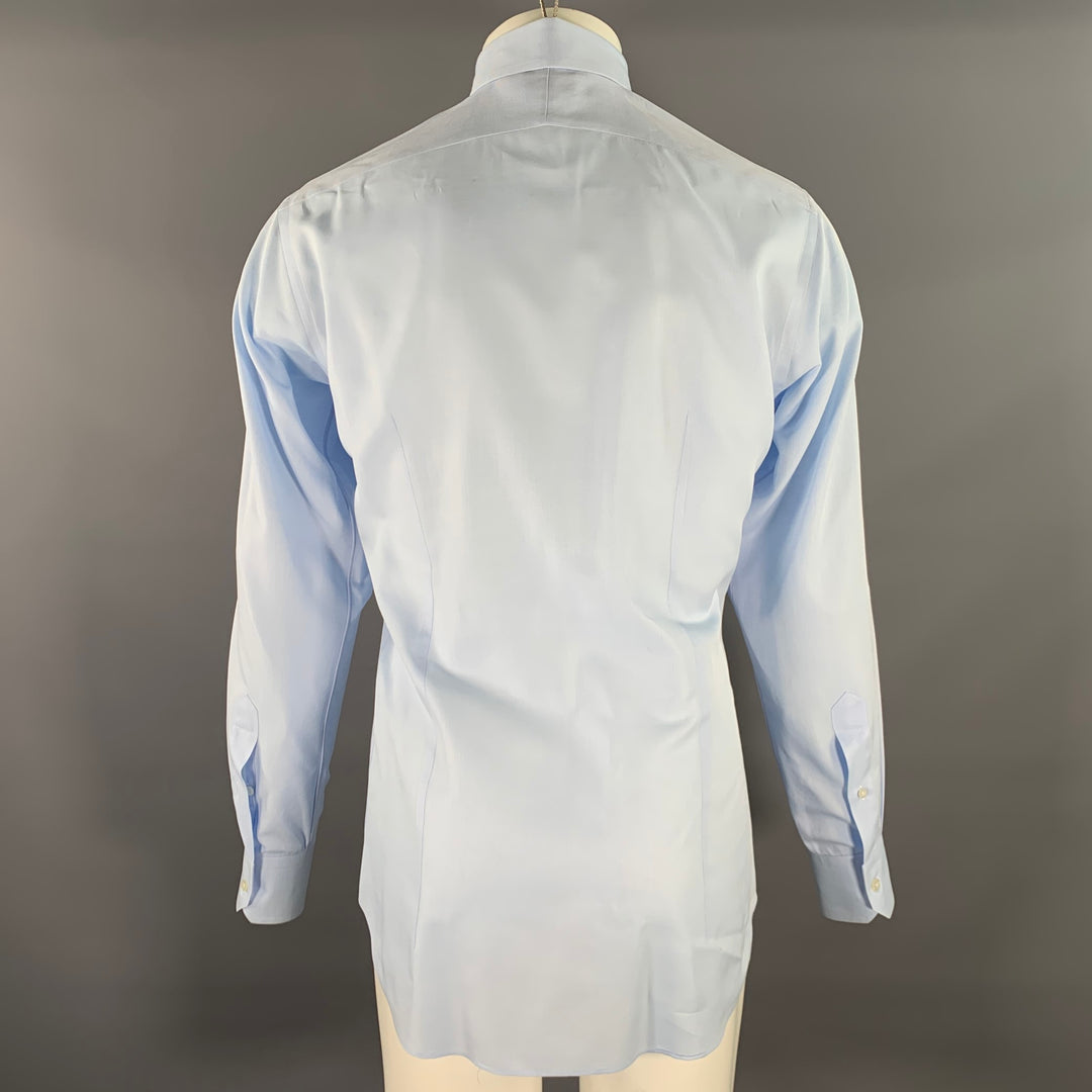 HAMILTON Size S Blue Light Blue Cotton Spread Collar Long Sleeve Shirt