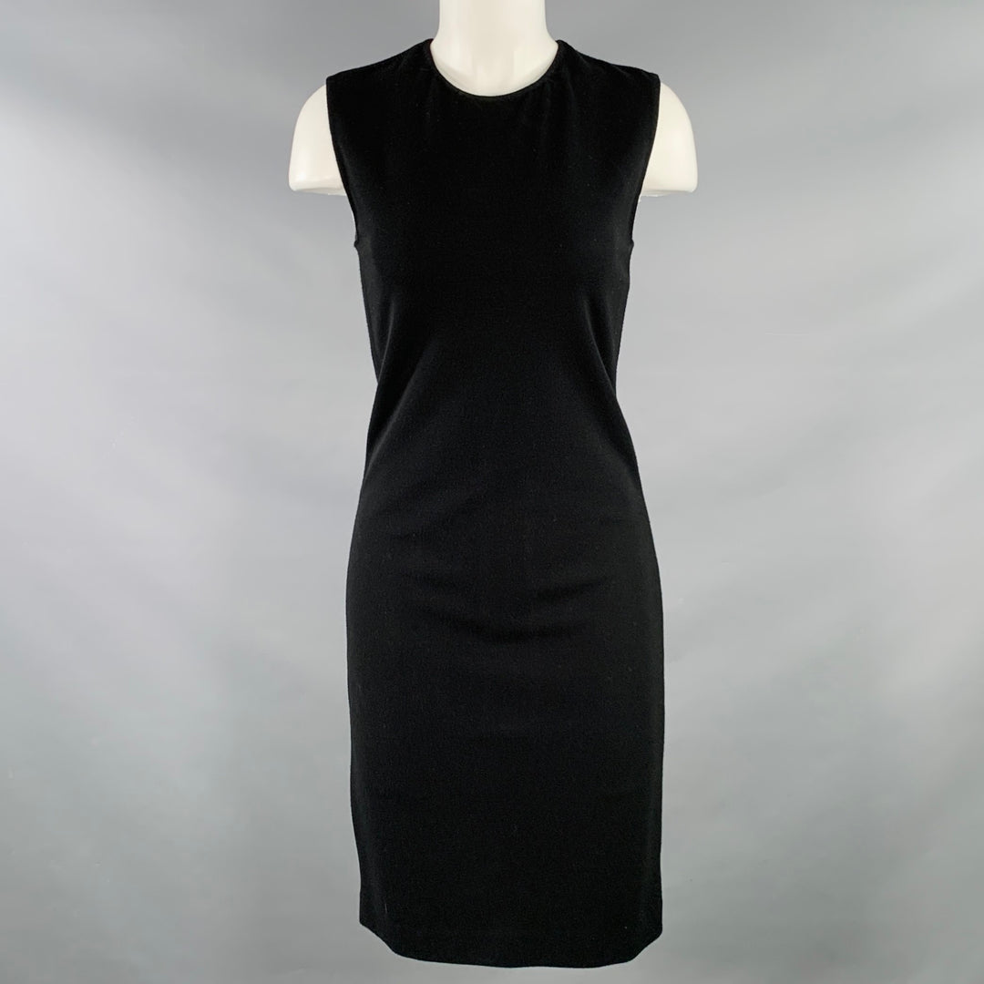VINCE Size XS Black Viscose Blend Sleeveless Midi Dress