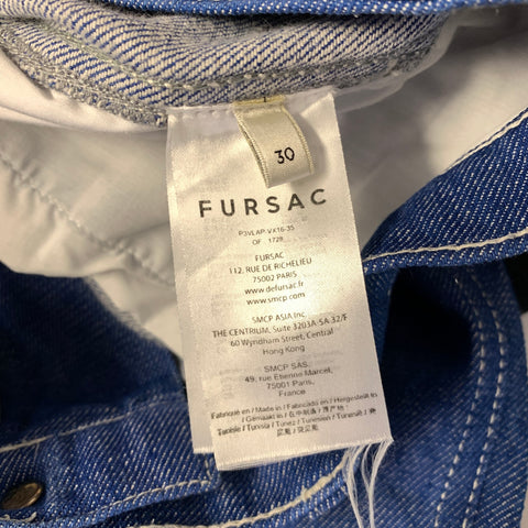 FURSAC Size 30 Blue Contrast Stitch Cotton Straight leg Jeans