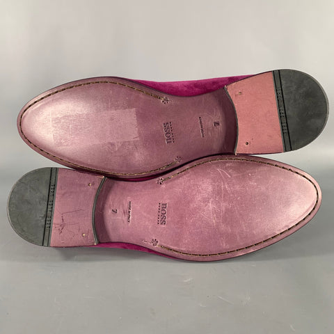 BOSS by HUGO BOSS Size 7 Purple Tassels Suede Slip-On Loafers