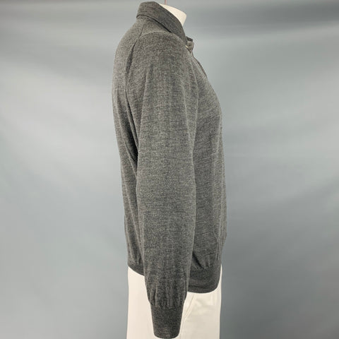 BRUNELLO CUCINELLI Taille 44 Pull boutonné en laine et cachemire gris