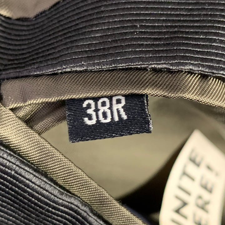 TODD SNYDER Size 38 Navy Black Cotton Peak Lapel Sport Coat