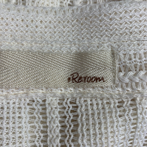 RE:ROOM Size M Cream Crochet Short Sleeve Shirt