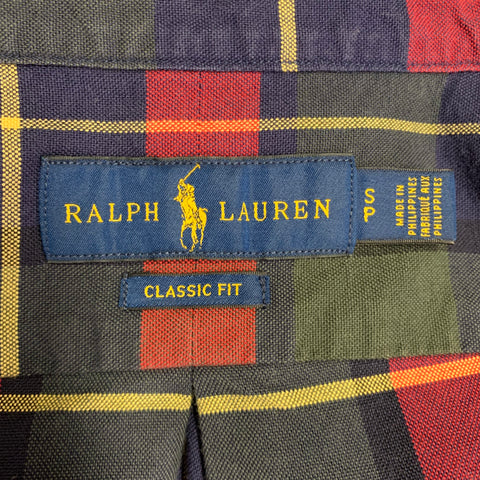 RALPH LAUREN Size S Red Blue Green Plaid Woven Button Down Long Sleeve Shirt
