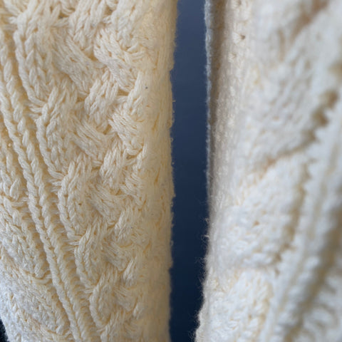 POLO by RALPH LAUREN Size L Cream Cable Knit Cotton Crew Neck Sweater