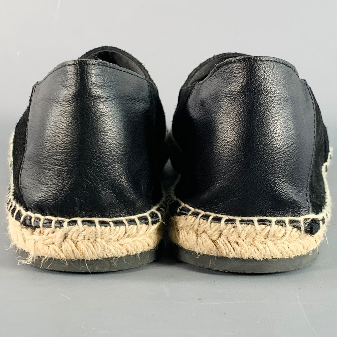 TODD SNYDER Size 11 Black Suede Slip On Espadrille Sneakers