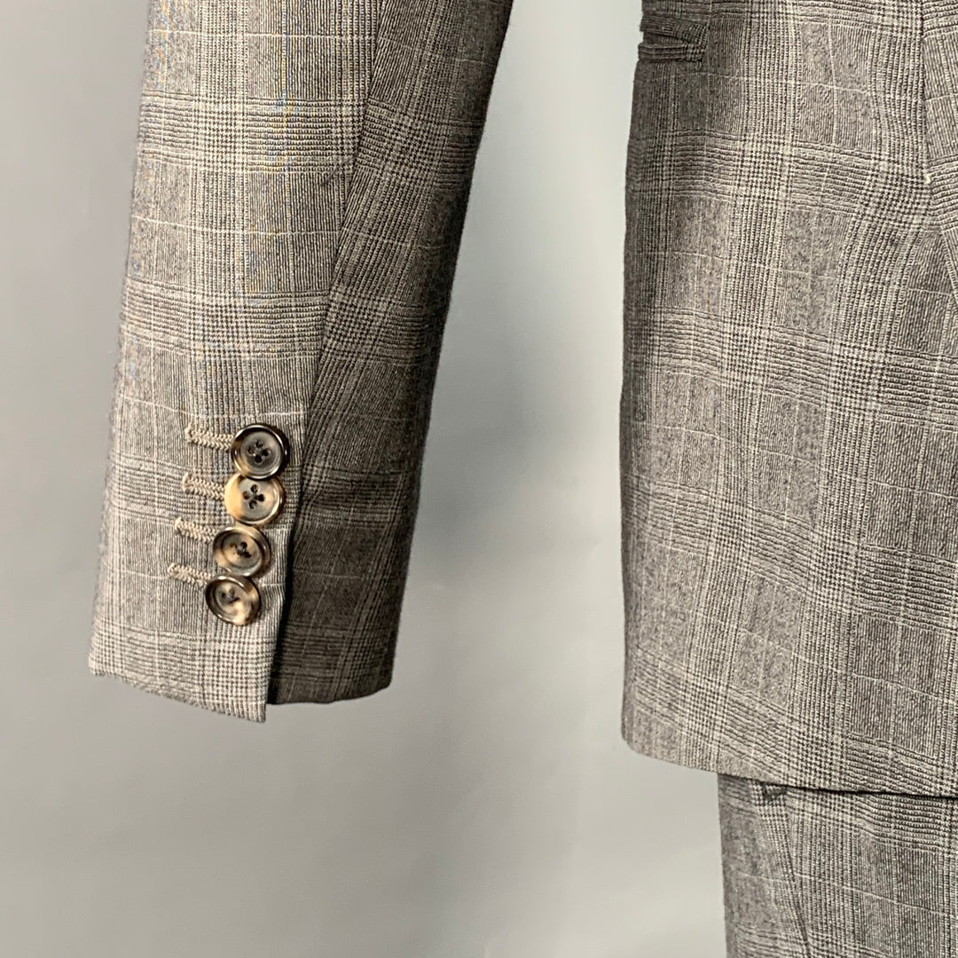 BAND OF OUTSIDERS Size 38 Regular Grey Glenplaid Wool Notch Lapel Suit