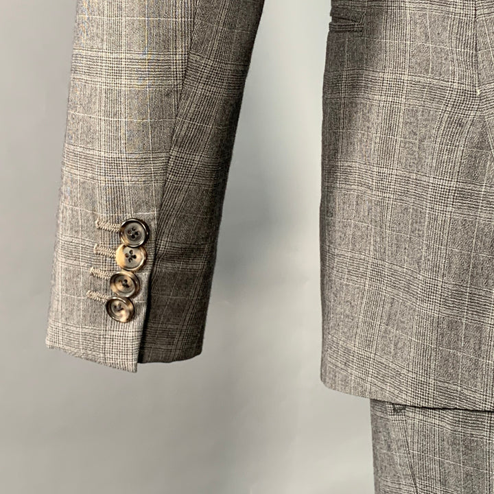 BAND OF OUTSIDERS Size 38 Regular Grey Glenplaid Wool Notch Lapel Suit