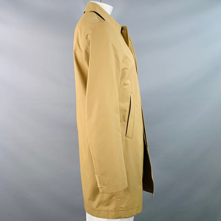 PS by PAUL SMITH Size L Tan Cotton Blend Single Breasted Hidden Placket Coat