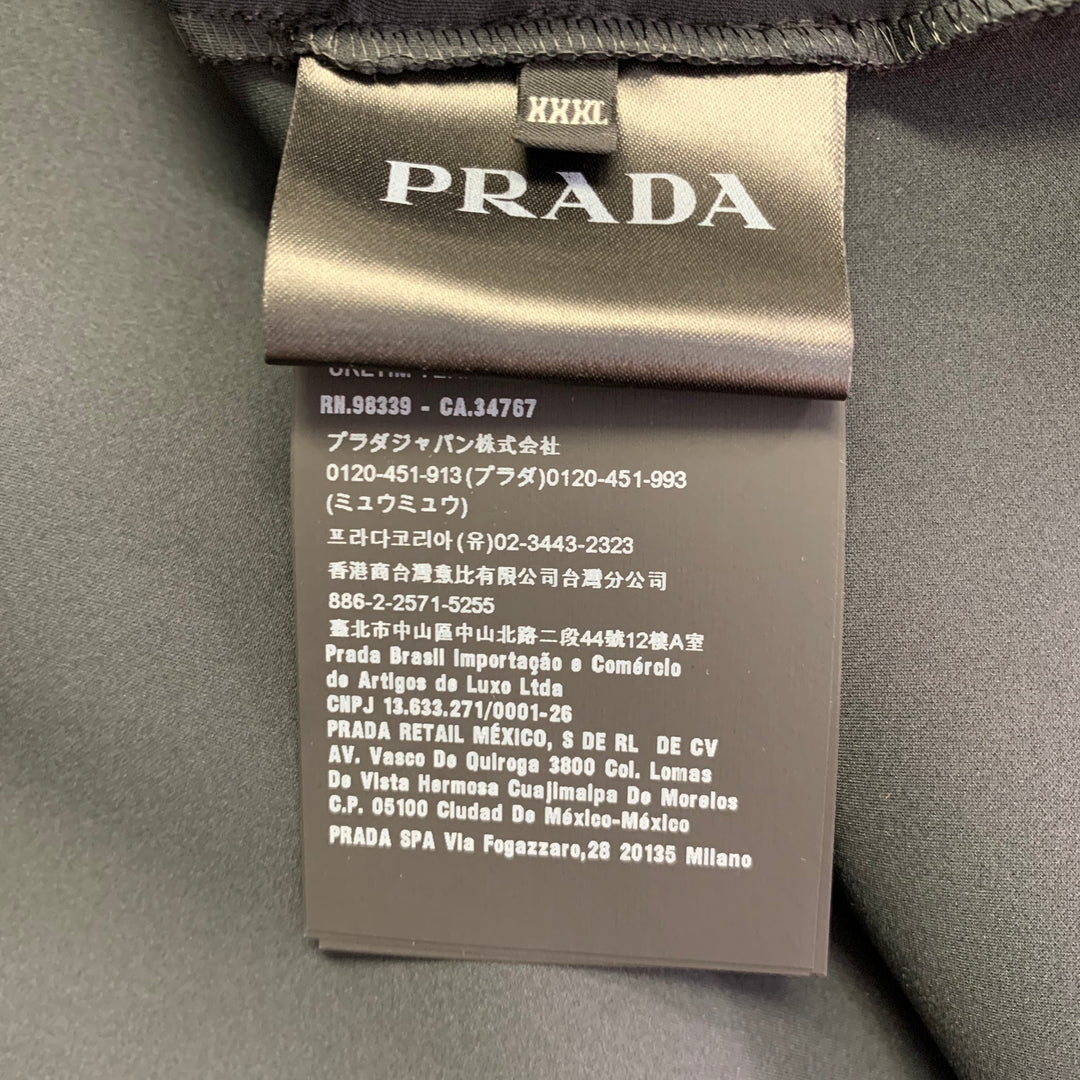 PRADA Size XXXL Black Red Logo Polyester Blend Technical Jersey Zip Up Jacket