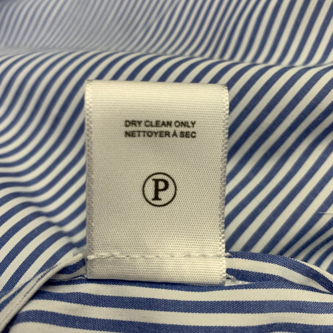 BROCHU WALKER Size M Blue White Cotton  Polyester Stripe Shirt