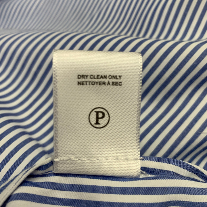 BROCHU WALKER Size M Blue White Cotton  Polyester Stripe Shirt