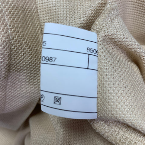 PAL ZILERI Size M Beige White Blue Contrast Trim Short Sleeve Polo
