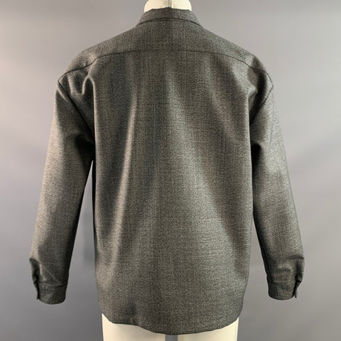 PRADA Size M Grey Black Glenplaid Wool Zip Up Jacket