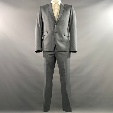 PAUL SMITH Chest Size 42 Regular Grey Slate Wool Notch Lapel 34 32 Suit