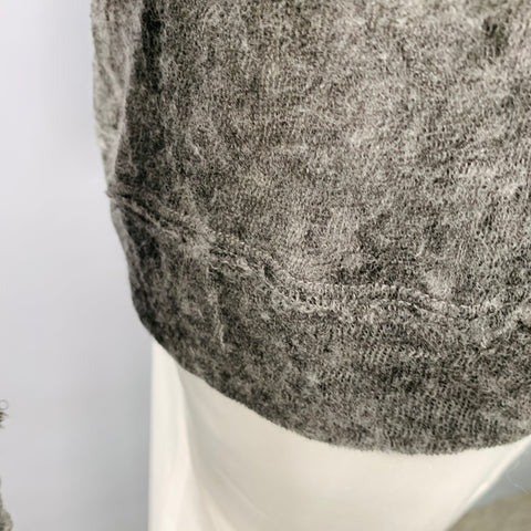 BARENA Size XL Grey Heather Wool Blend Crew Neck Sweatshirt