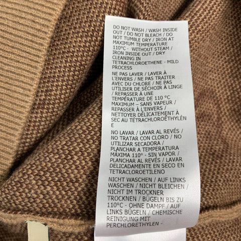 GUCCI Size XL Tan Brown GG Monogram Cashmere Wool V-Neck Sweater
