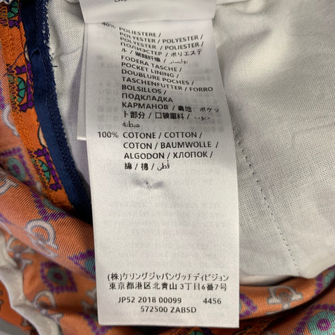 GUCCI Taille 28 Short de survêtement en acétate monogrammé bleu et orange