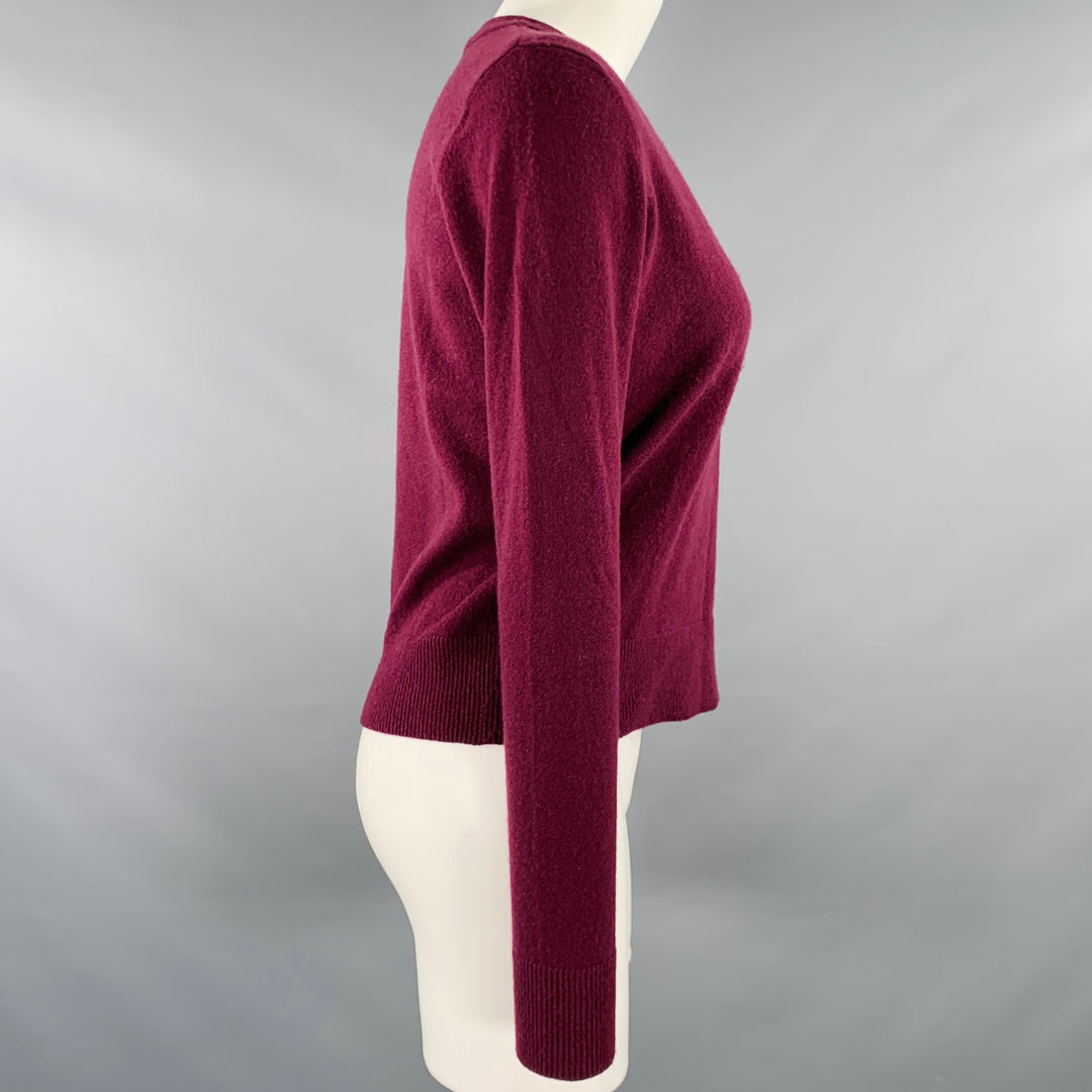 VINCE Size S Burgundy Cashmere Knit Crew Neck Pullover