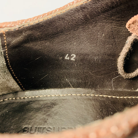 SUIT SUPPLY Size 9 Brown Perforated Wingtip Lace Up Shoes