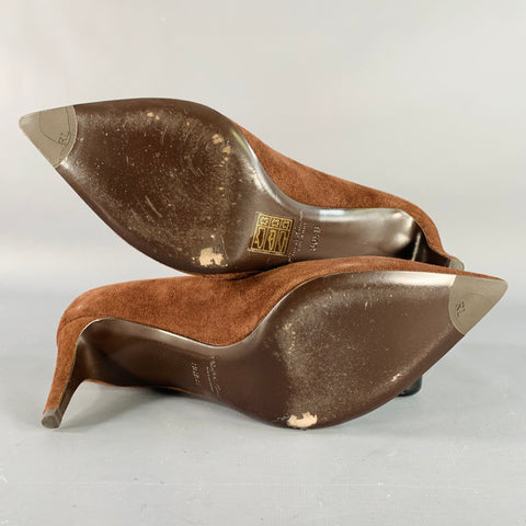 RALPH LAUREN COLLECTION Size 6.5 Brown Suede Pointed Toe Classic Pumps
