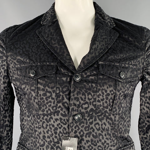 COMME des GARCONS Size L Black Jacquard Cotton Blend Jacket