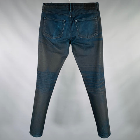 BURBERRY BRIT Size 30 -Steadman-  Navy Cotton Straight Jeans