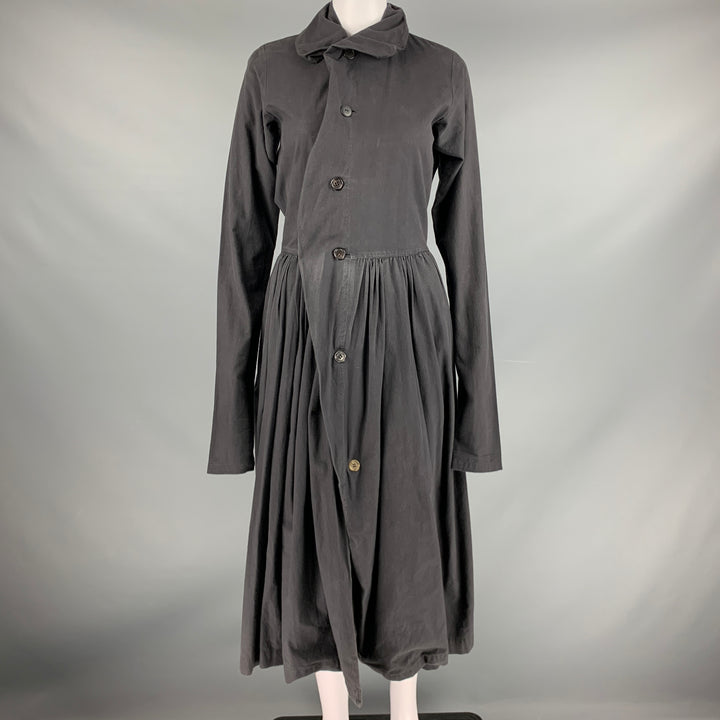 COMME des GARCONS 1980s Talla M Vestido de espalda abierta de algodón negro