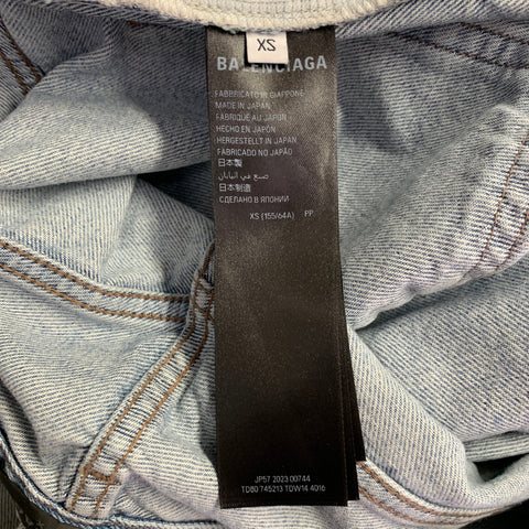 BALENCIAGA Size XS Light Blue Cotton Wide Leg Jeans