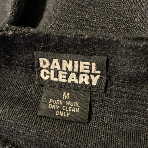 DANIEL CLEARY Size M Grey Charcoal Knit Raw Edge Crew Neck Sweater