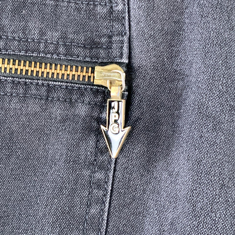 JEAN PAUL GAULTIER Jean Fuselé Cinq Poches en Coton Noir Taille L