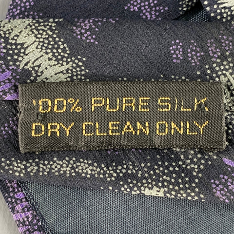GIORGIO ARMANI Black Purple Abstract Silk Tie