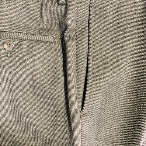GUCCI Size 34 Grey Twill Wool Tapered Button Fly Dress Pants
