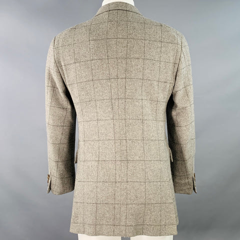 RALPH LAUREN Size 38 Regular Grey Black Window Pane Cashmere Sport Coat