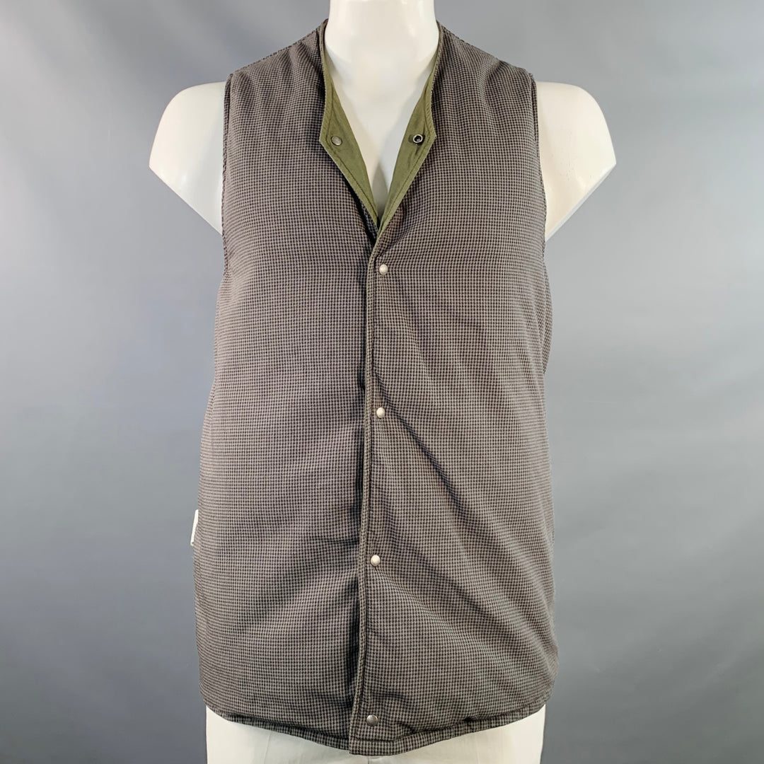 VISVIM Size L Green Black Grey Nylon Cotton Reversible Vest