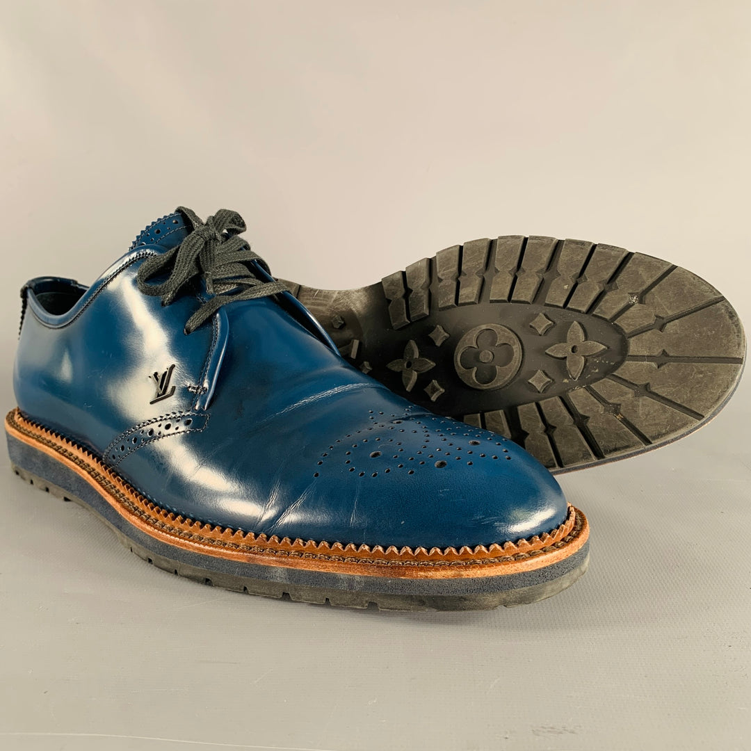 LOUIS VUITTON Size 9.5 Royal Blue Perforated Leather Lace-Up Shoes – Sui  Generis Designer Consignment