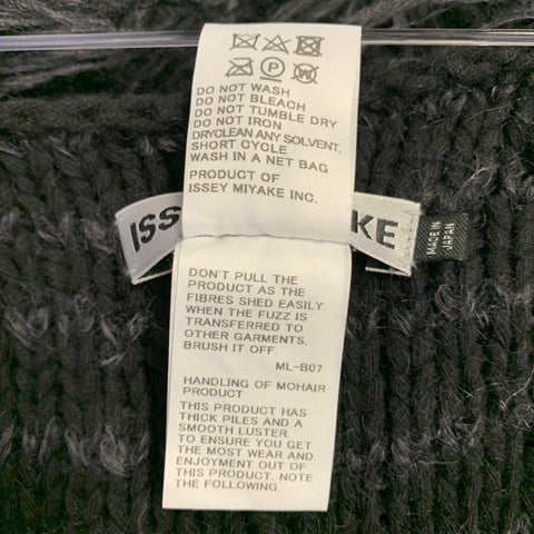 ISSEY MIYAKE Size M Runway Black Knit Mohair Blend Vest
