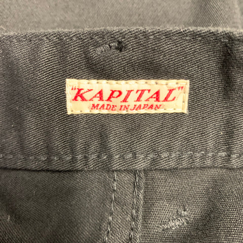 KAPITAL Size S Black Cotton Polyurethane Drop Crotch Casual Pants