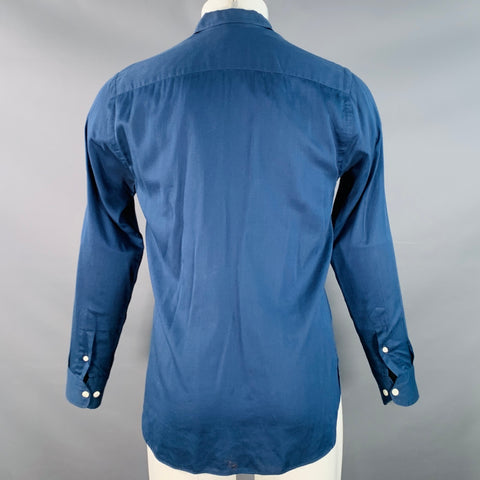 MARC JACOBS Taille S Chemise en Coton Bleu Marine à Col Classique et Manches Longues Boutonnée