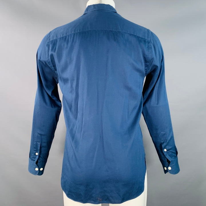 MARC JACOBS Size S Navy Cotton Spread Collar Button Down Long Sleeve Shirt
