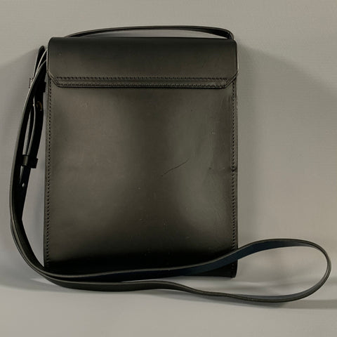 NO BRAND Black Navy Faux Leather Faux Leather Cross Body Bag