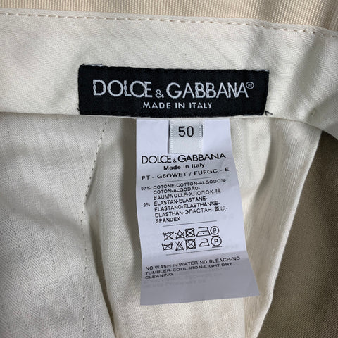 DOLCE & GABBANA Size 34 Khaki Cotton Blend Zip Fly Dress Pants