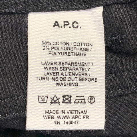 A.P.C. Size 36 Black Twill Cotton Blend Tapered Five Pockets Jeans