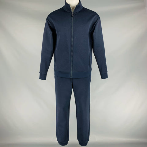 LOUIS VUITTON Size M -Technical Tracksuit- Navy Monogram Zip Up Tracksuit